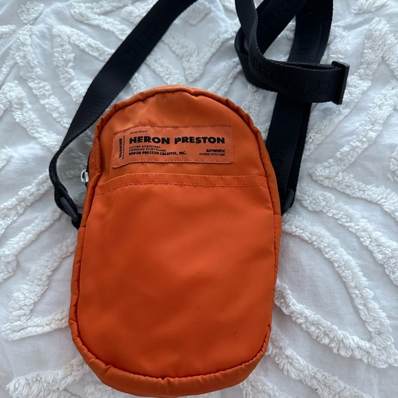 Heron Preston Crossbody Bag Orange/black Nylon Bags